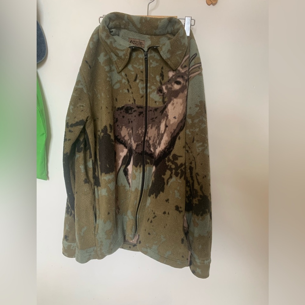Fleece deer zip-up L